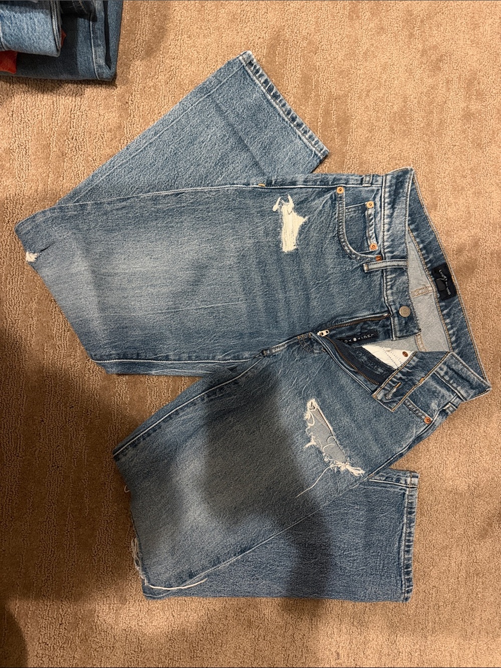 Lucky Brand Distressed Light Blue Boyfriend Jeans